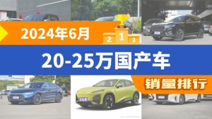 2024年6月20-25万国产车销量排行榜，宋PLUS新能源夺得冠军，第二名差距也太大了 