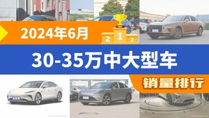 2024年6月30-35万中大型车销量排行榜，红旗H9屈居第三，飞凡F7成最大黑马