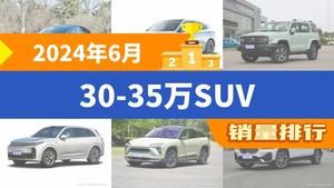 2024年6月30-35万SUV销量排行榜，Model Y以41110辆夺冠