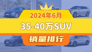 2024年6月35-40万SUV销量排行榜，Model Y夺得冠军，第二名差距也太大了 