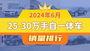 2024年6月25-30万手自一体车销量排行榜，宝马3系夺得冠军，第二名差距也太大了 