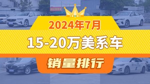 2024年7月15-20万美系车销量排行榜，蒙迪欧位居第二，第一名你绝对想不到