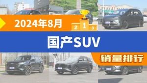 2024年8月国产SUV销量排行榜，Aion Y屈居第三，博越成最大黑马