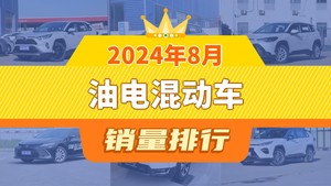 2024年8月油电混动车销量排行榜，锋兰达屈居第三，亚洲龙成最大黑马