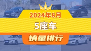 2024年8月5座车销量排行榜，Model Y夺得冠军，第二名差距也太大了 