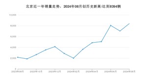 北京 8月份销量数据发布 同比增长288.61%(2024年)