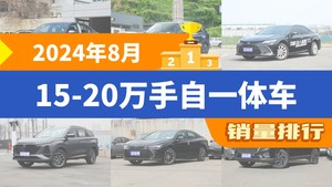 2024年8月15-20万手自一体车销量排行榜，朗逸以28542辆夺冠，领克03升至第8名 