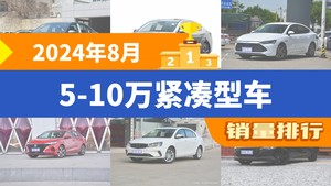 2024年8月5-10万紧凑型车销量排行榜，朗逸夺得冠军，第二名差距也太大了 