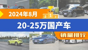 2024年8月20-25万国产车销量排行榜，红旗E-QM5位居第二，第一名你绝对想不到