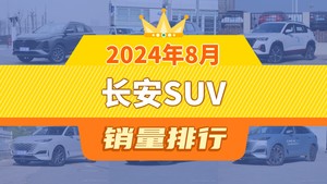 2024年8月长安SUV销量排行榜，长安CS35 PLUS屈居第三，长安UNI-K新能源成最大黑马