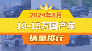 2024年8月10-15万国产车销量排行榜，元PLUS夺得冠军，第二名差距也太大了 