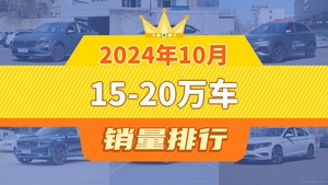 2024年10月15-20万车销量排行榜，元PLUS屈居第三，瑞虎8成最大黑马