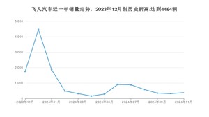 飞凡汽车 11月份销量数据发布 同比下降78.5%(2024年)