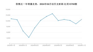 极氪 11月份销量数据发布 同比下降1.72%(2024年)