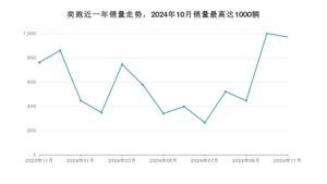 2024年11月起亚奕跑销量数据发布 共卖了971台