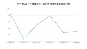 2024年11月睿蓝汽车枫叶80V销量如何？ 在MPV车型中排名怎么样？