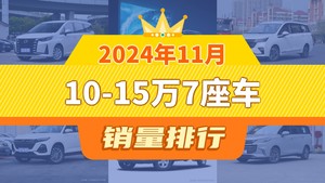 2024年11月10-15万7座车销量排行榜，传祺M6夺得冠军，第二名差距也太大了 