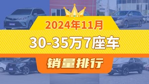 2024年11月30-35万7座车销量排行榜，格瑞维亚夺得冠军，第二名差距也太大了 