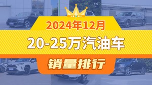 2024年12月20-25万汽油车销量排行榜，帕萨特以31208辆夺冠，威兰达升至第10名 