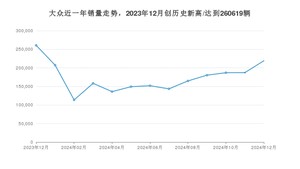 大众 12月份销量数据发布 同比下降15.94%(2024年)