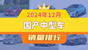 2024年12月国产中型车销量排行榜，红旗H6屈居第三，锐程PLUS成最大黑马