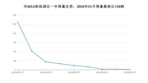 2025年1月比亚迪宋MAX新能源销量数据发布 共卖了1台