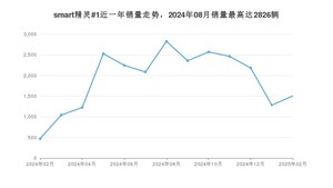 2025年2月smart精灵#1销量怎么样？ 在中排名怎么样？