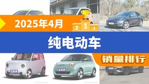 2025年4月纯电动车销量排行榜，宏光MINI EV位居第二，第一名你绝对想不到