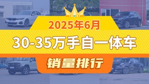 2025年6月30-35万手自一体车销量排行榜，汉兰达屈居第三，皇冠陆放成最大黑马