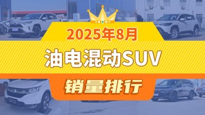 2025年8月油电混动SUV销量排行榜，卡罗拉锐放位居第二，第一名你绝对想不到