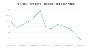 2025年7月宝马iX3销量数据发布 共卖了312台