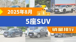 2025年8月5座SUV销量排行榜，RAV4荣放屈居第三，本田CR-V成最大黑马