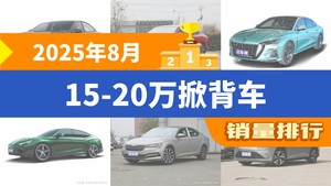 2025年8月15-20万掀背车销量排行榜，红旗H6屈居第三，速派成最大黑马