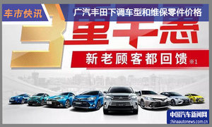 广汽丰田下调车型和维保零件价格 最高降5千元