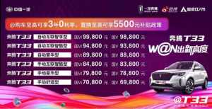 奔腾T33正式上市 售价区间6.98万-9.98万元